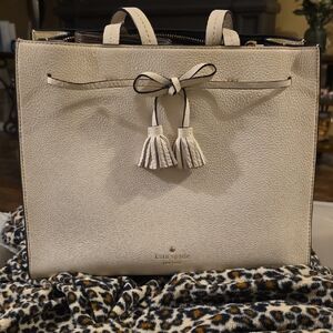 Kate Spade Ivory Tote with Tassels